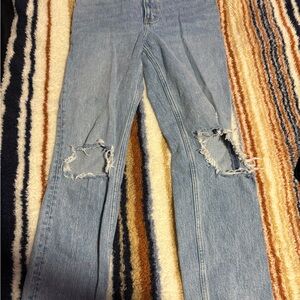 Abercrombie & Fitch High Rise Light Blue Distressed Jeans